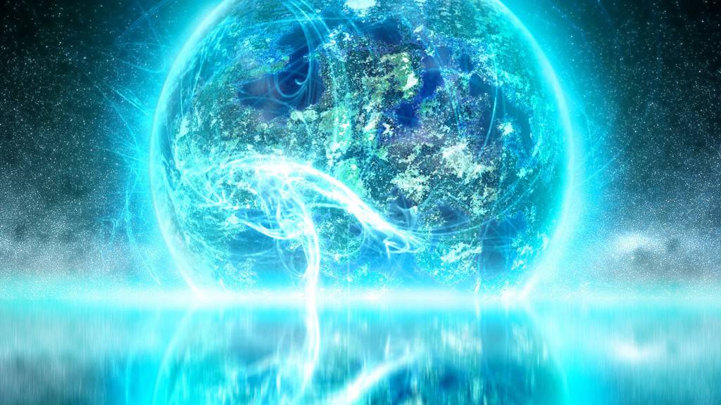 Earth cosmic blue ascension light